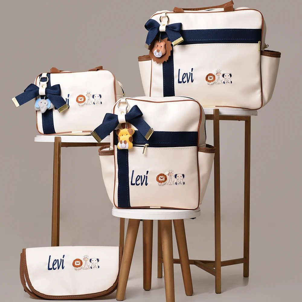 Kit Bolsa Maternidade Bebê Safari 4 Peças