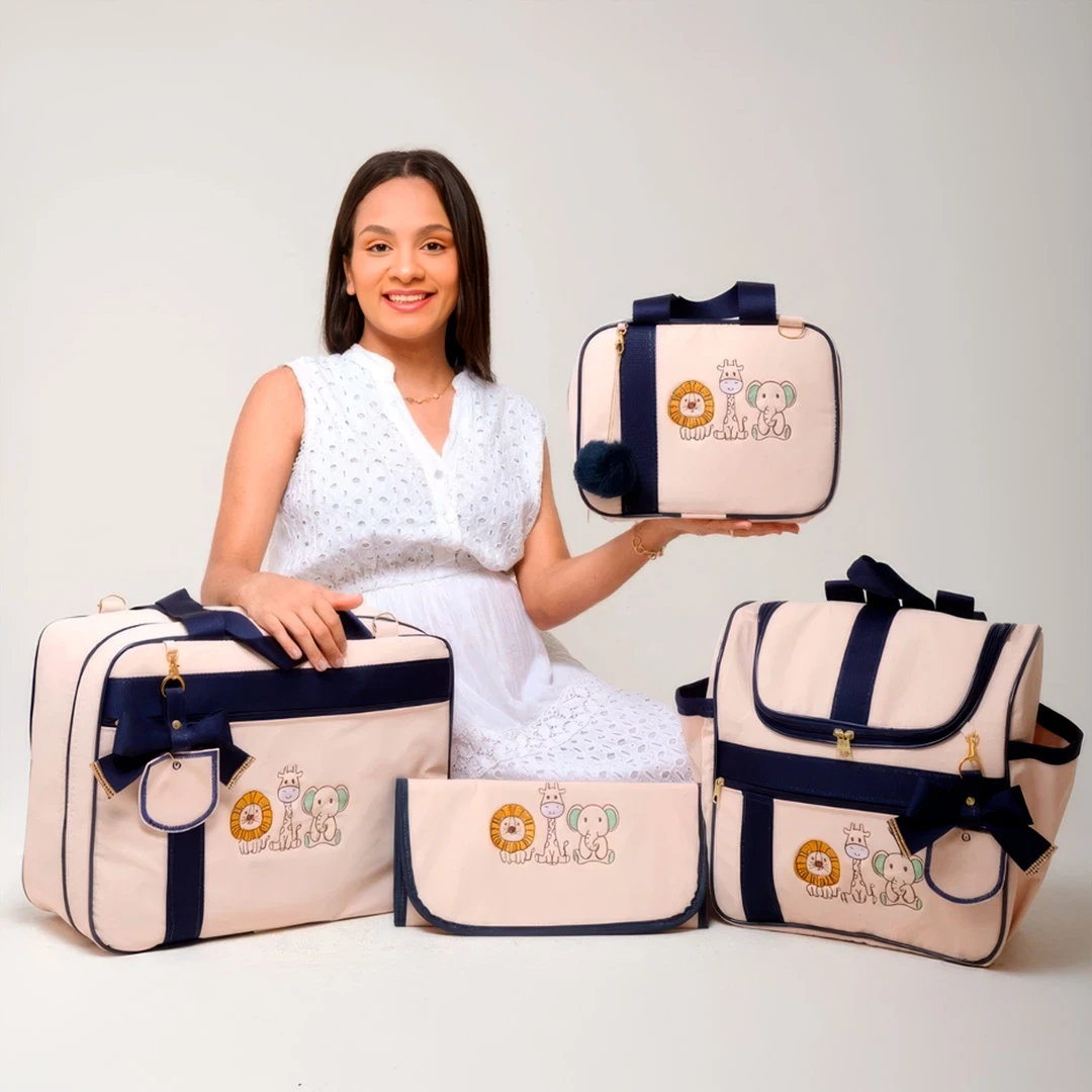 Kit Bolsa Maternidade Safari 4 Peças