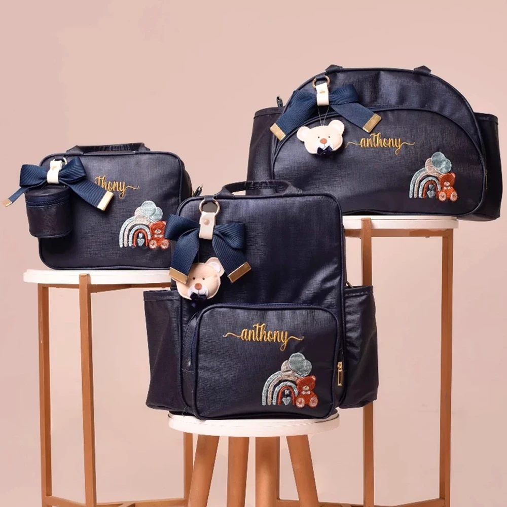 Kit Bolsa Maternidade Bebê Luxo Urso 3 Peças
