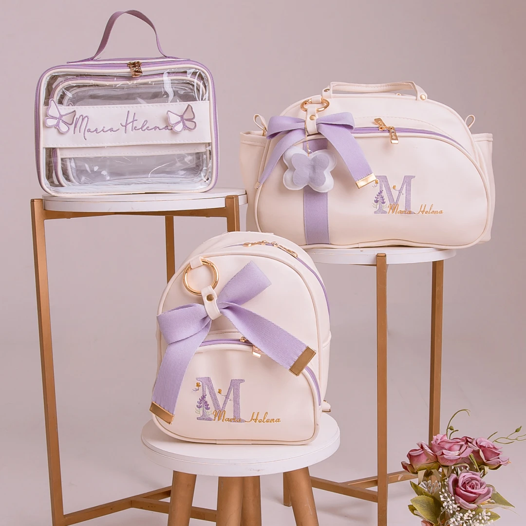 Kit Bolsa Maternidade Jardim Encantado Maria Helena 2 Peças E Nécessaire