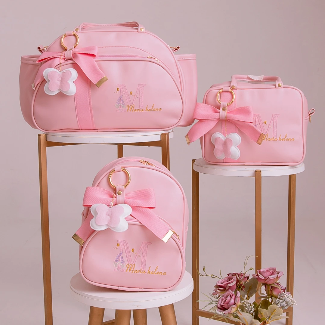 Kit Bolsa Maternidade Jardim Encantado Maria Helena 3 Peças