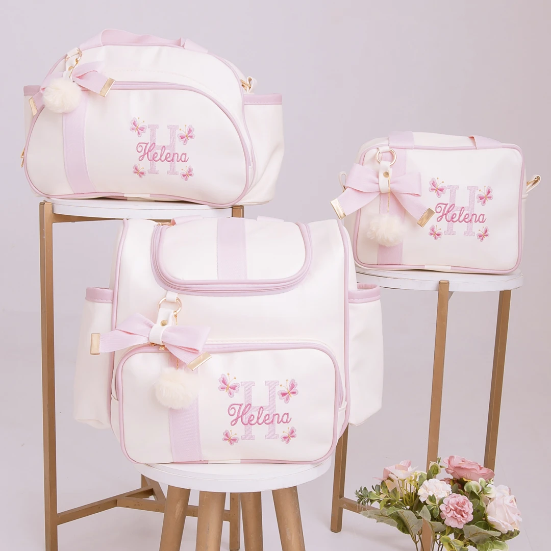 Kit Bolsa Maternidade Menina Jardim Encantado 3 Peças