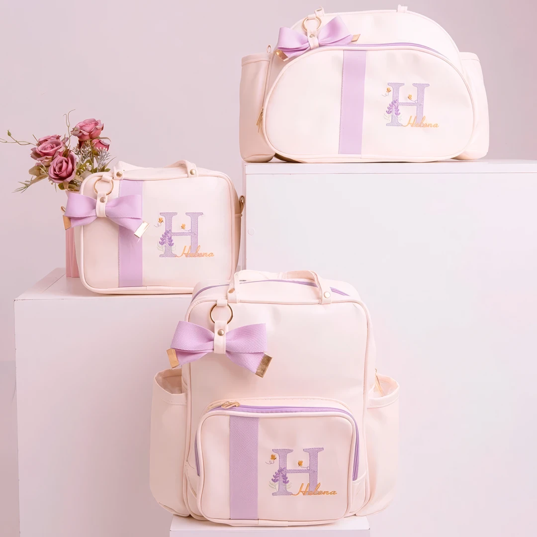 Kit Bolsa Maternidade Menina Jardim Encantado 3 Peças