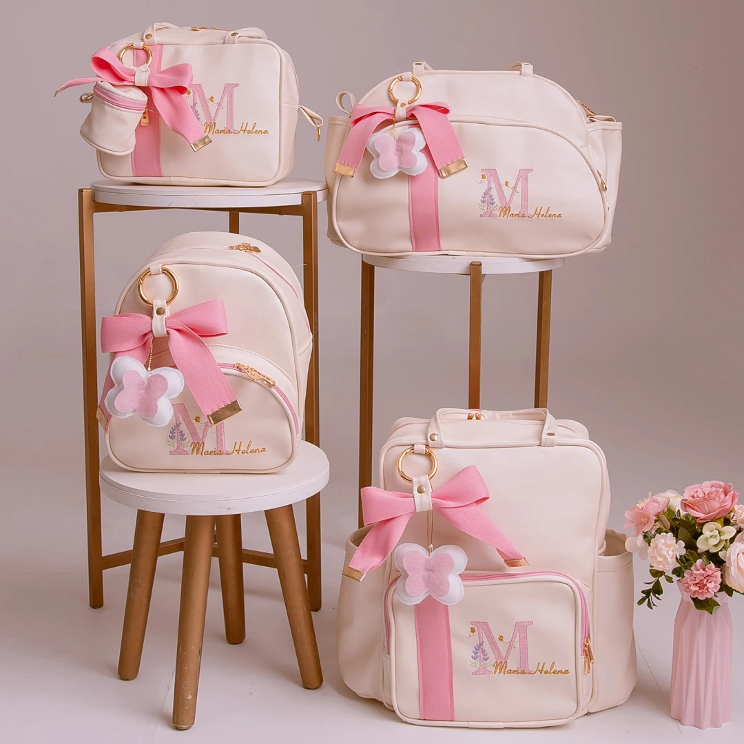 Kit Bolsa Maternidade Jardim Encantado Maria Helena 4 Peças