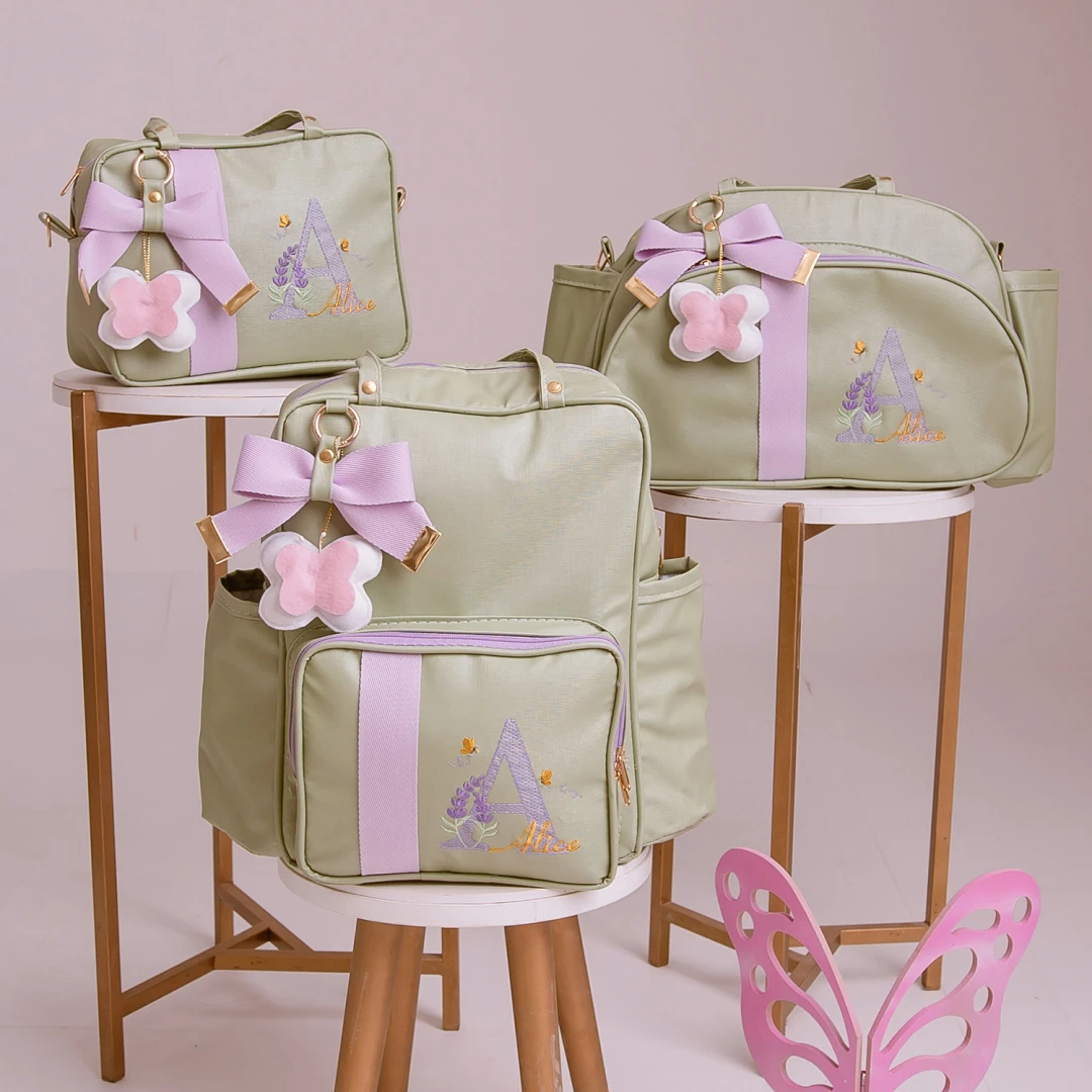 Kit Bolsa Maternidade Menina Jardim Encantado 3 Peças
