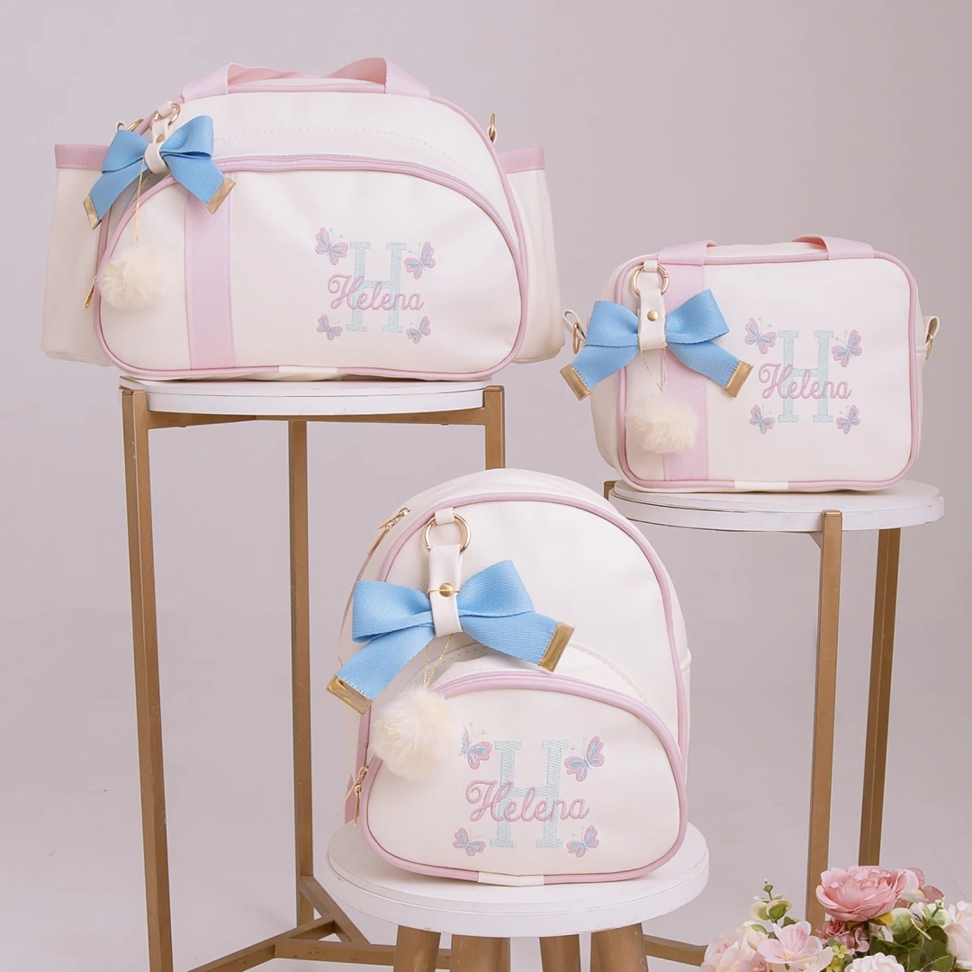 Kit Bolsa Maternidade Menina Jardim Encantado 3 Peças