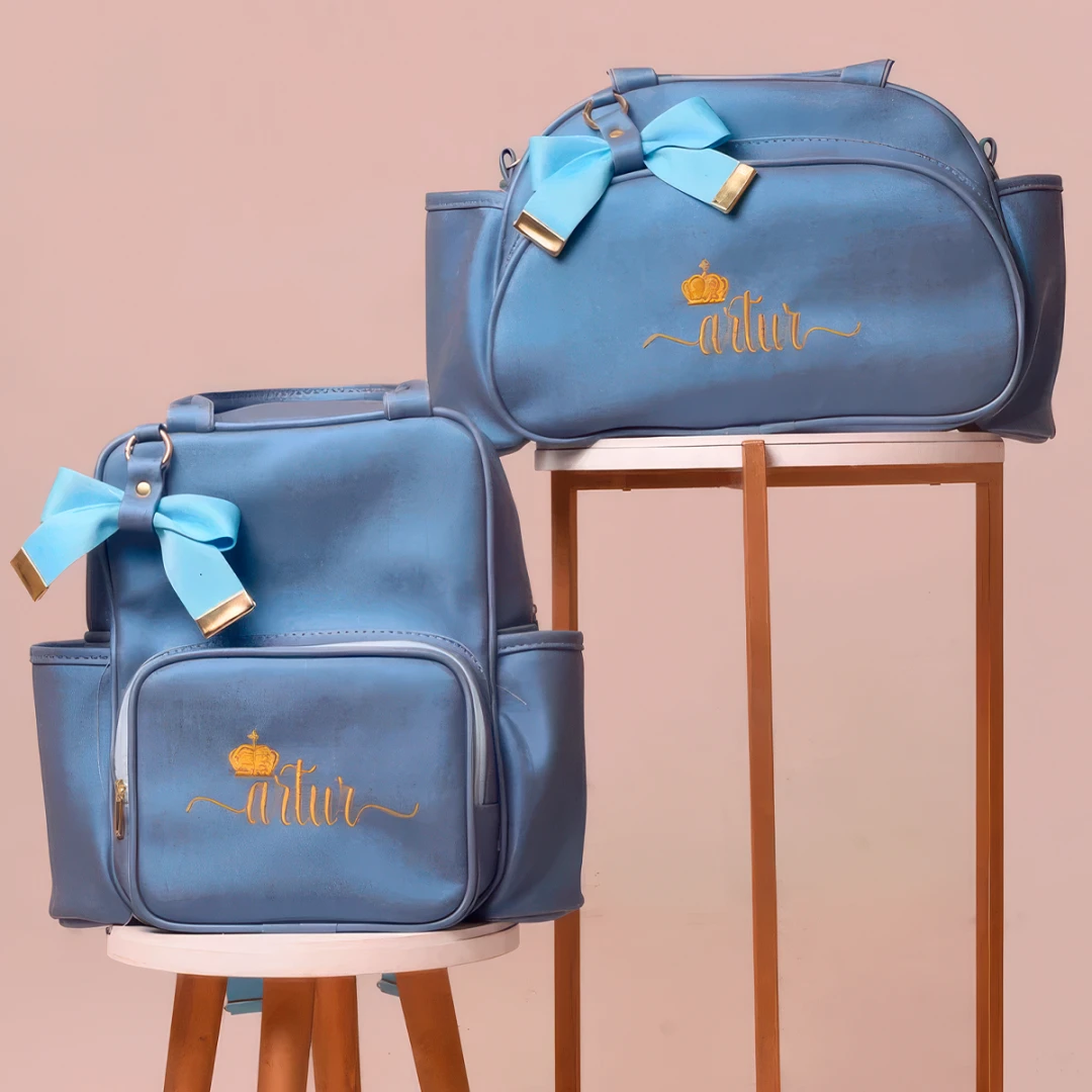 Kit De Bolsa Maternidade Personalizada Luxo 2 Peças