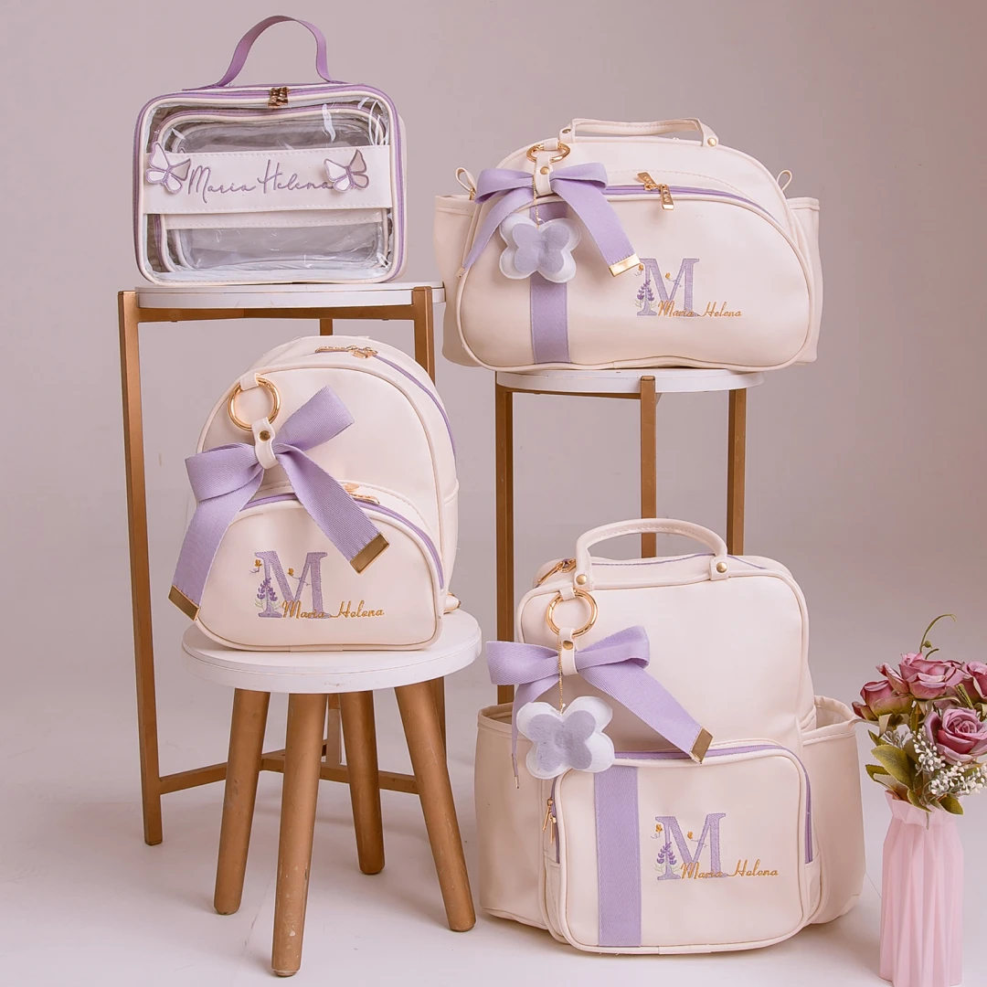 Kit Bolsa Maternidade Jardim Encantado Maria Helena 3 Peças E Nécessaire