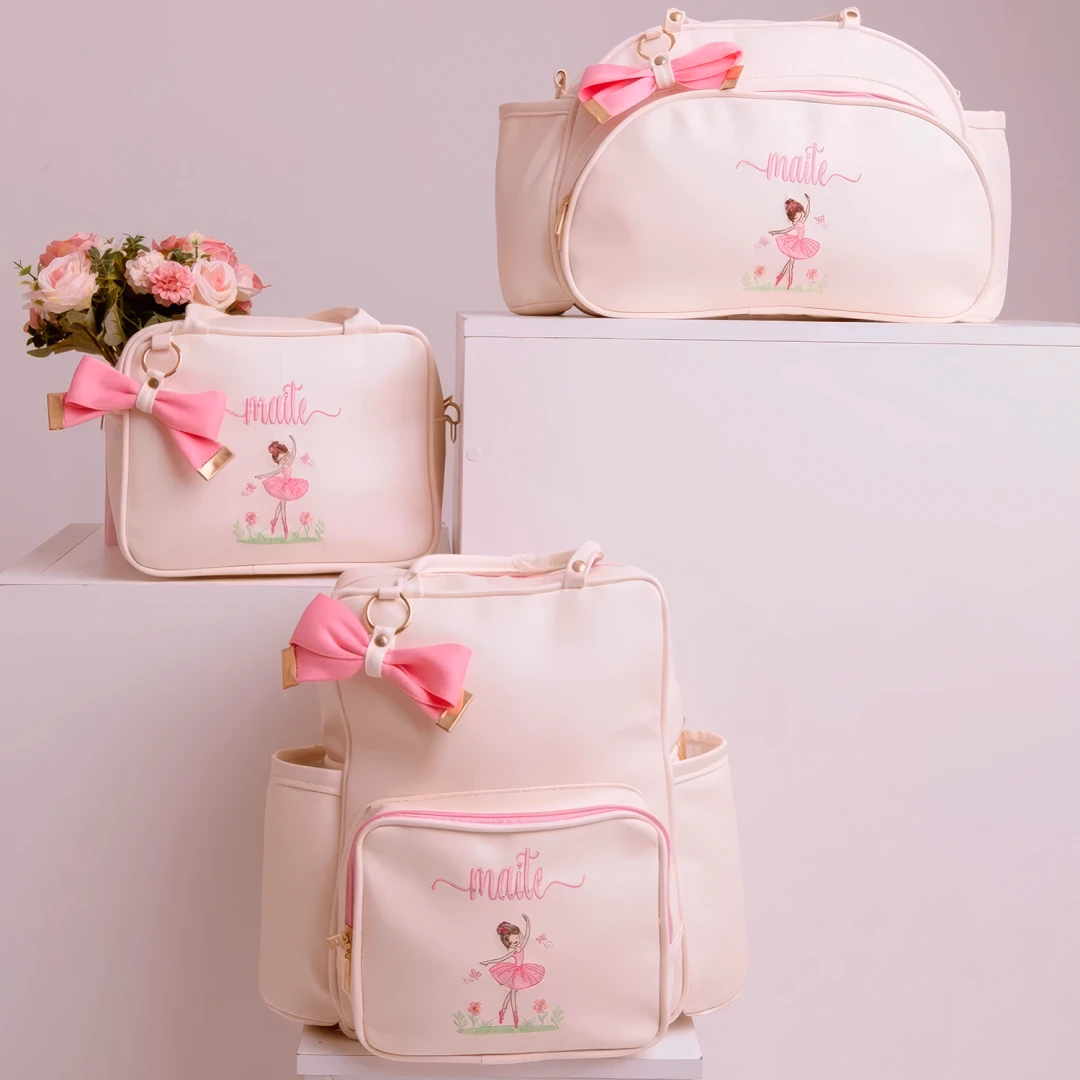 Kit Bolsa Maternidade Menina Bailarina 3 Peças