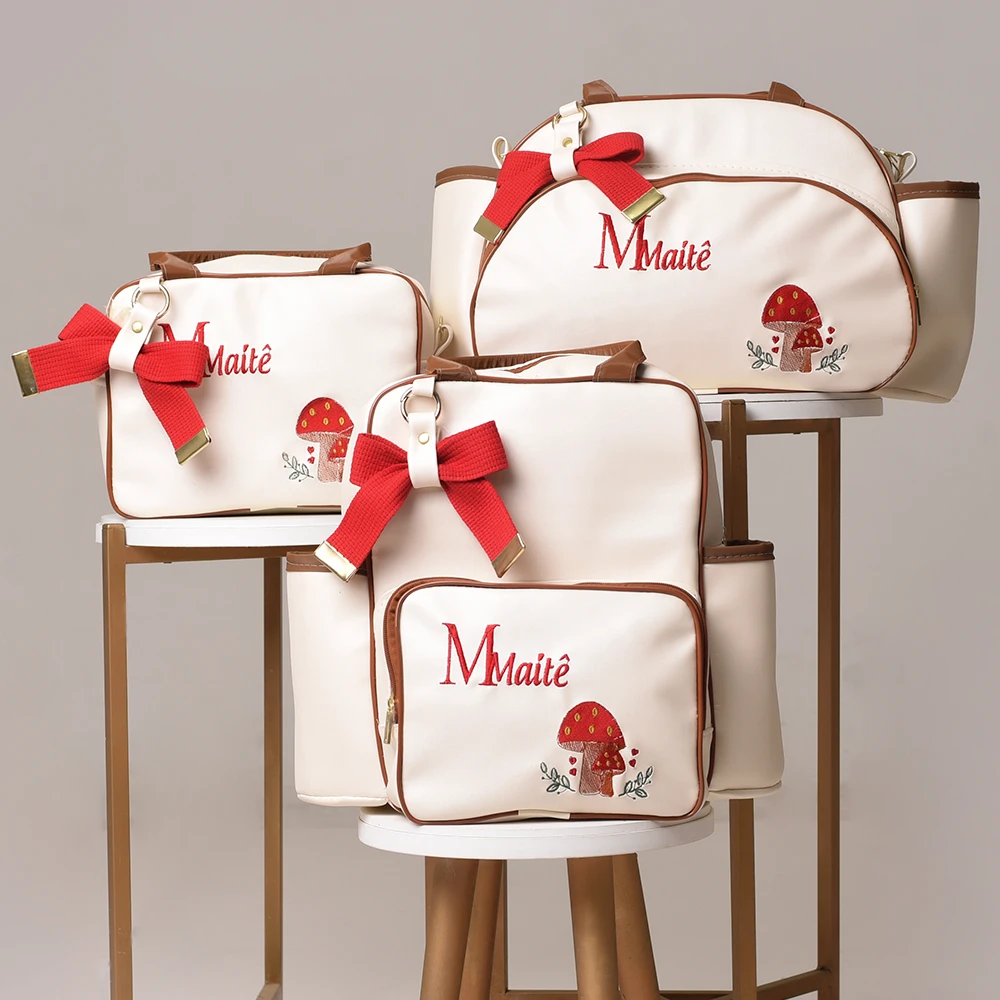 Kit Bolsa Maternidade Menina Cogumelo 3 Peças